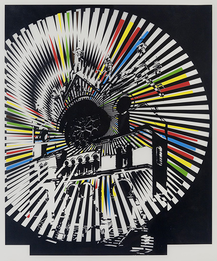 the outside, 2012
vinyl on vellum, 23" x 21" 